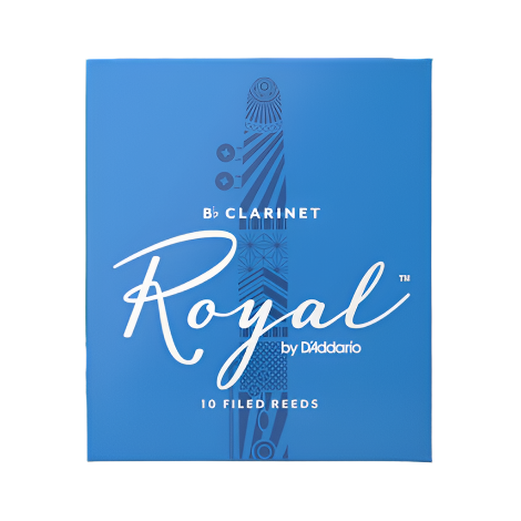 D'Addario RCB10 Royal Filed B-Flat Clarinet Reed 10-Pack, Size 2