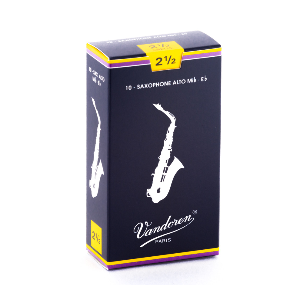 Vandoren SR21 Traditional Alto Sax Reed 10-Pack - 2.5